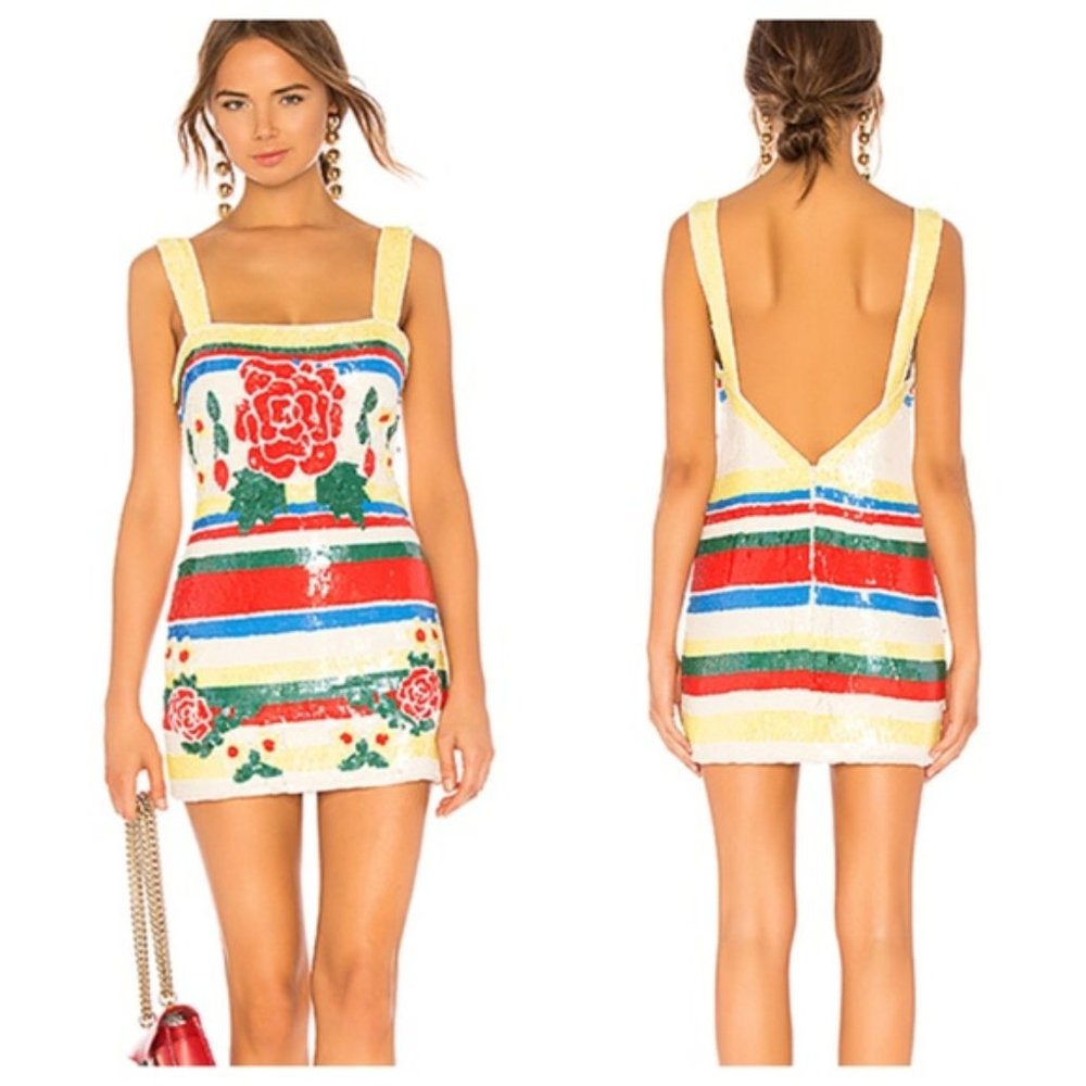 X by NBD California Poppy Mini Rose Stripe Sequin